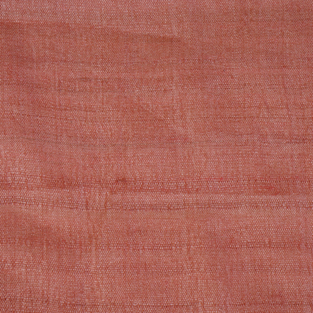 (Pre Cut 1 Mtr Piece) Coral Pink Color Desi Tussar Silk Fabric