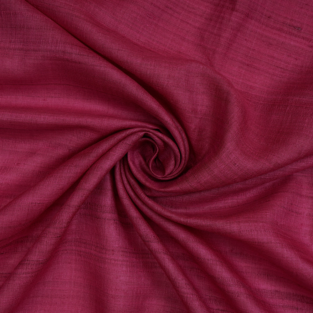 (Pre-Cut 1.95 Mtr ) Raspberry Pink Tussar Silk Fabric