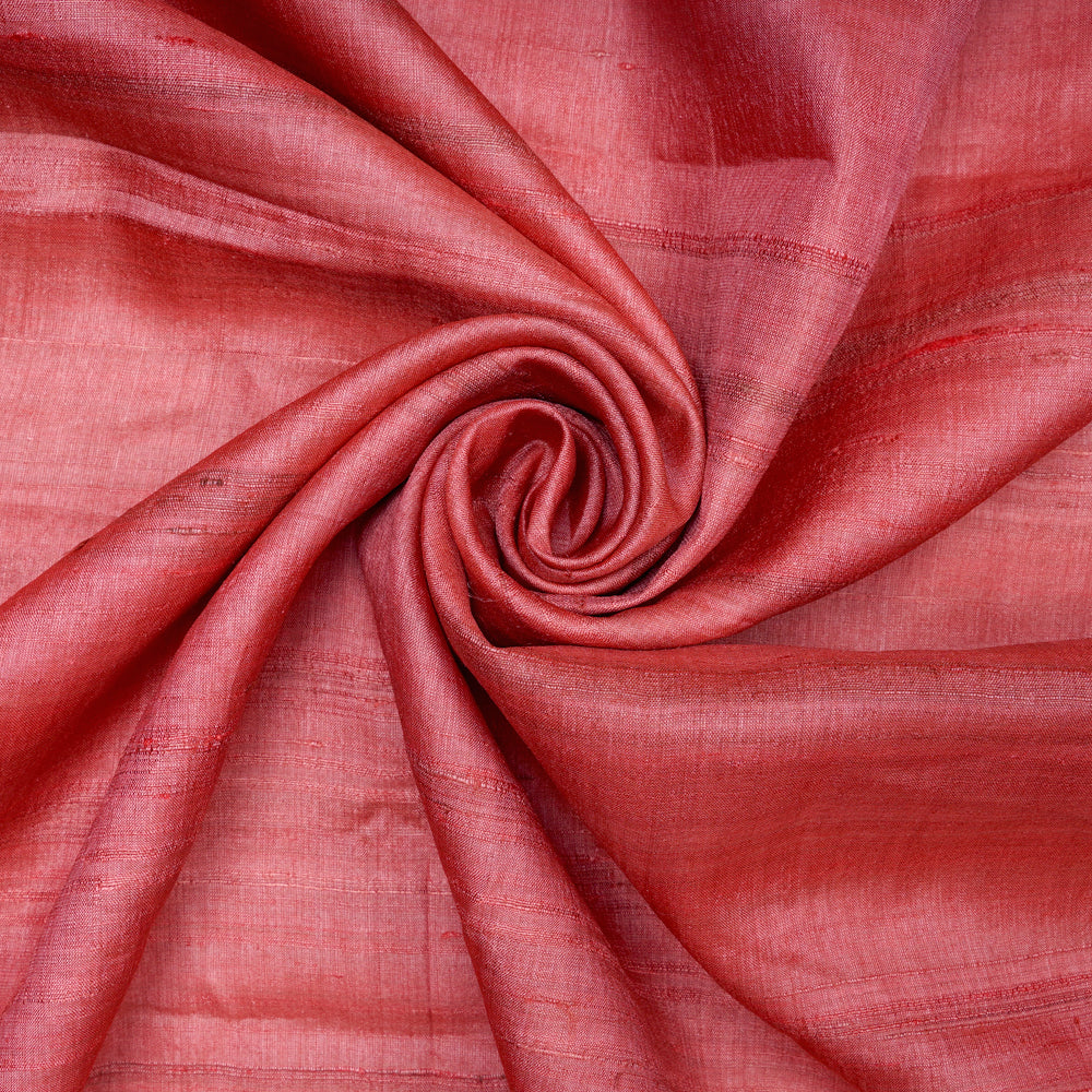 (Pre-Cut 2.40 Mtr) Pink Color Tussar Silk Fabric