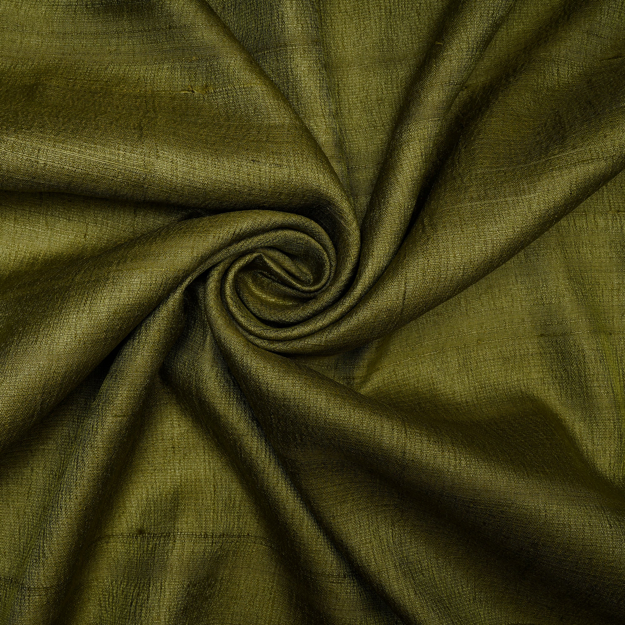 (Pre-Cut 3.80 Mtr) Green Color Tussar Silk Fabric