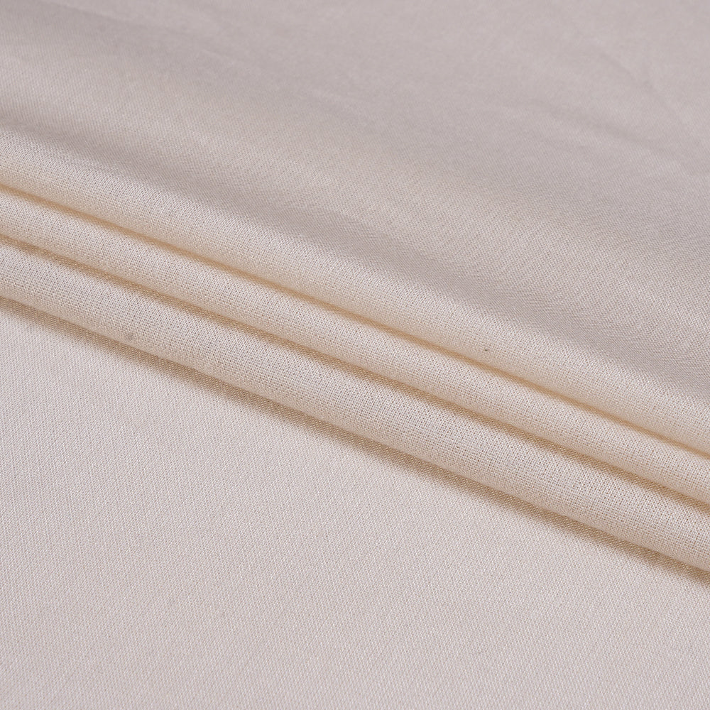 (Pre Cut 0.55 Mtr Piece) Cream Color Plain Modal Fabric