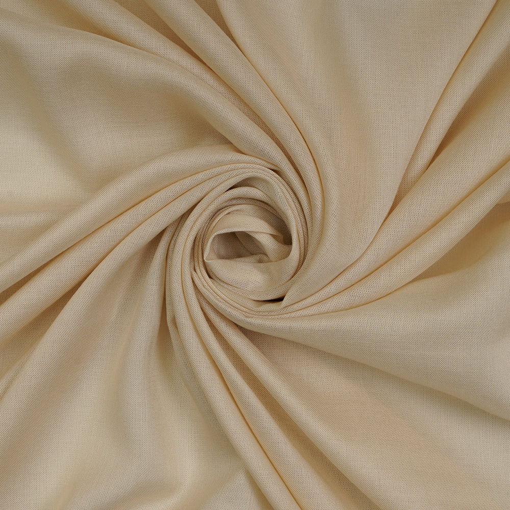 (Pre-Cut 2 Mtr ) Cream Color Plain Modal Fabric