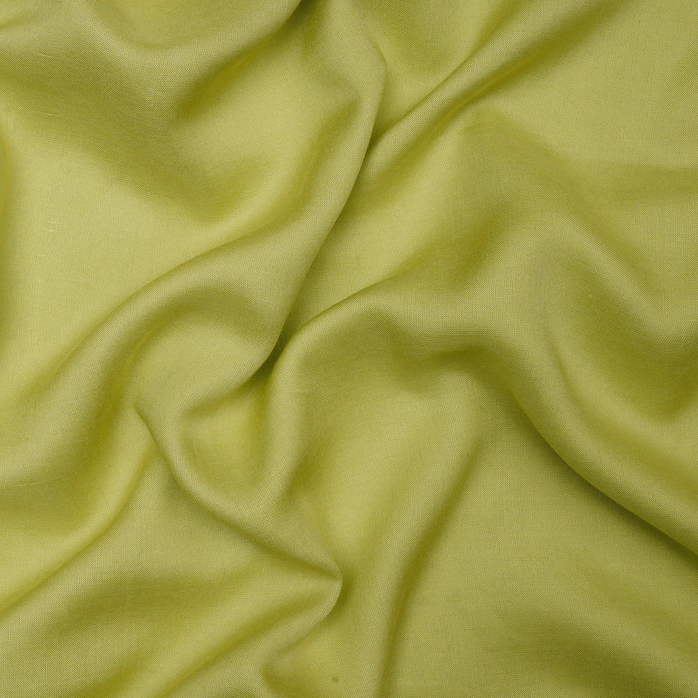 (Pre-Cut 3.50 Mtr) Green Color Plain Modal Fabric