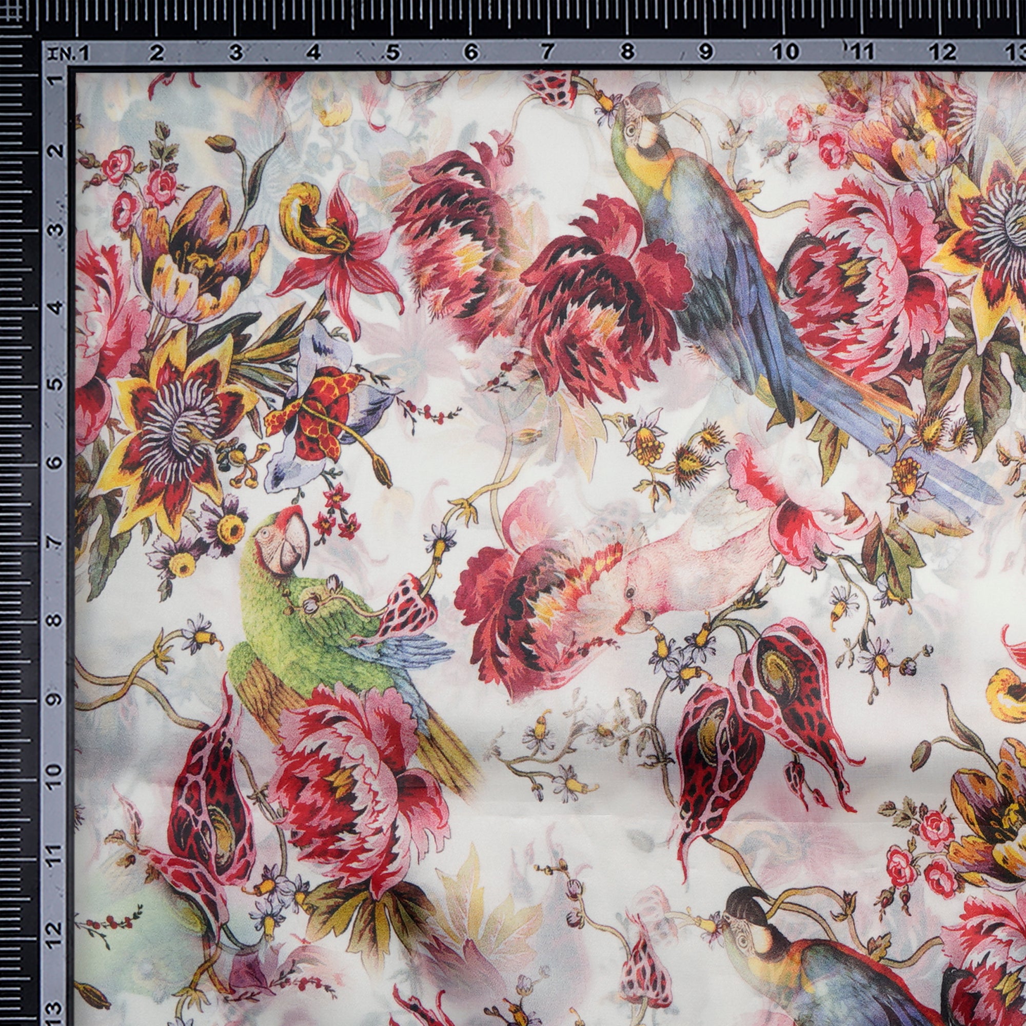 (Pre Cut 2 Mtr Piece) Multi Color Printed Organza Silk Fabric