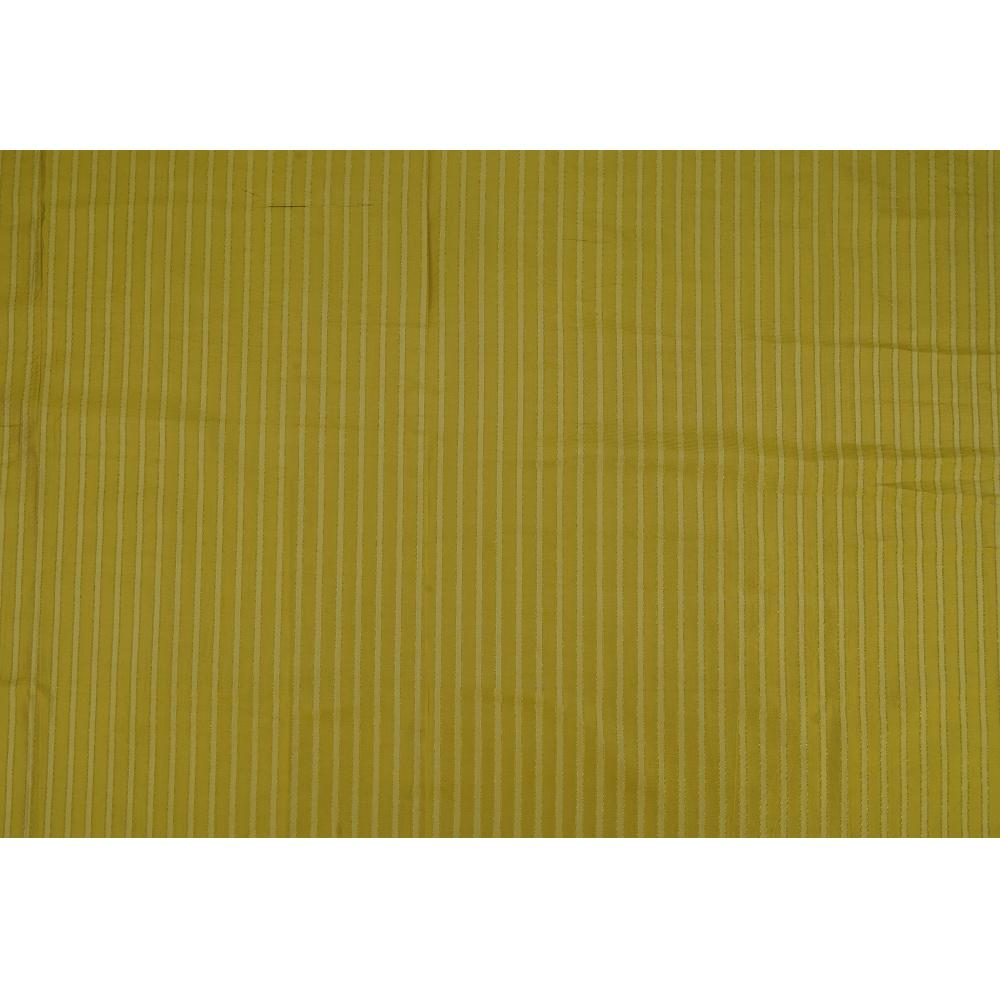 Natural Silk Fabric | Chartreuse Color | 0.88 Mtr Piece|FFAB Remnant Collection