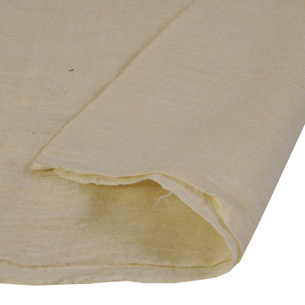 (Pre Cut 0.65 Mtr Piece) Light yellow Color Cheese Cotton Fabric