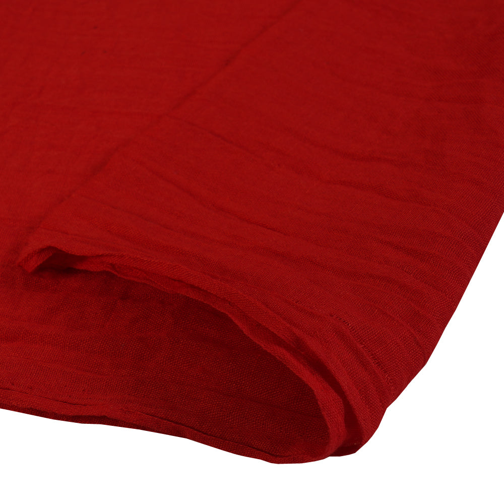 (Pre Cut 0.70 Mtr Piece) Red Color Cheese Cotton Fabric