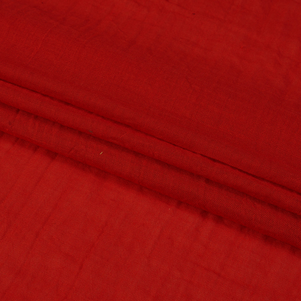 (Pre Cut 0.70 Mtr Piece) Red Color Cheese Cotton Fabric