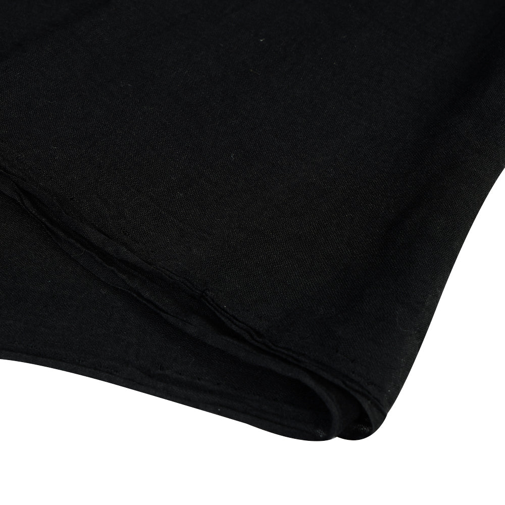 (Pre Cut 1.85 Mtr Piece) Black Color Cheese Cotton Fabric