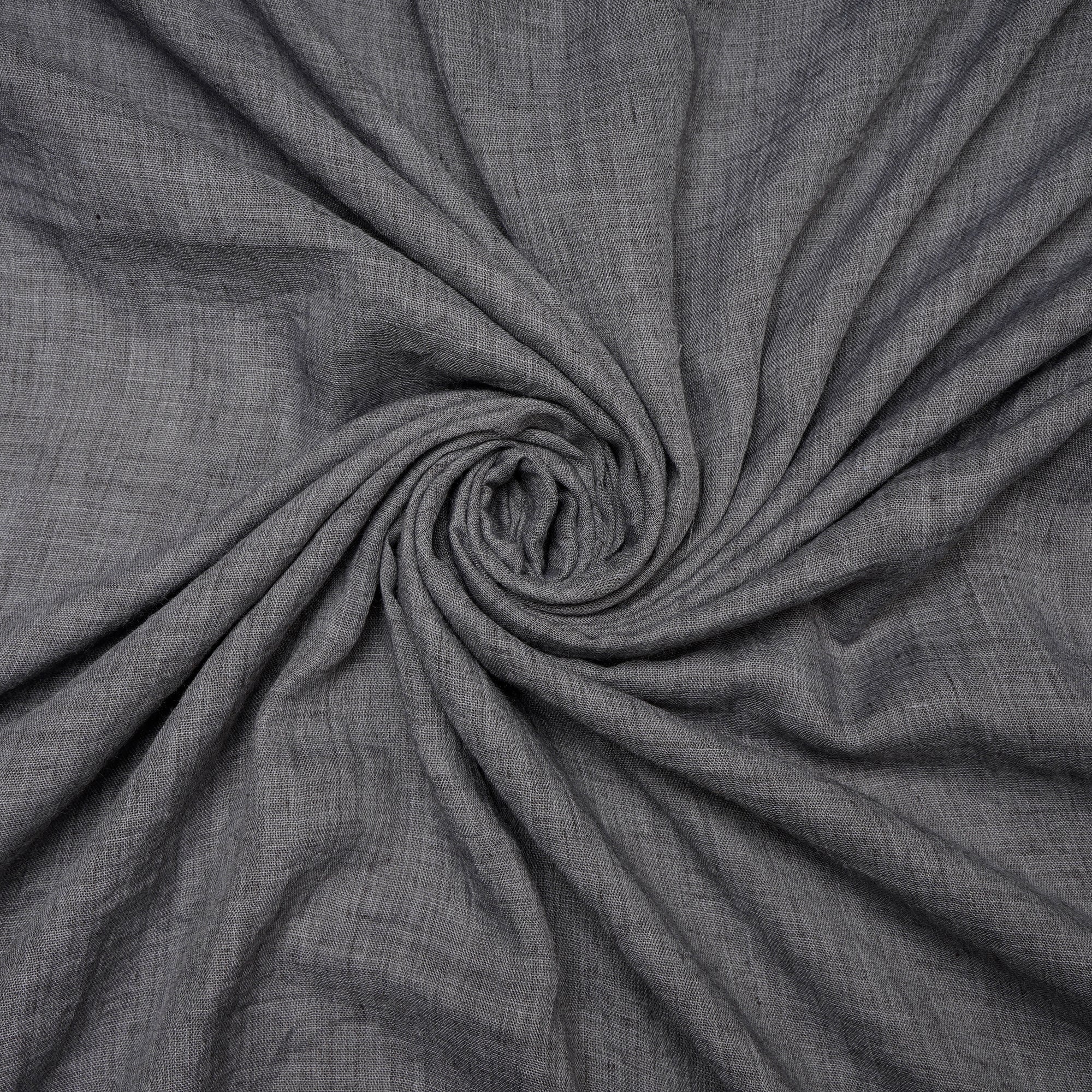 (Pre Cut 2.0 Mtr ) Dark Grey Cheese Cotton Fabric