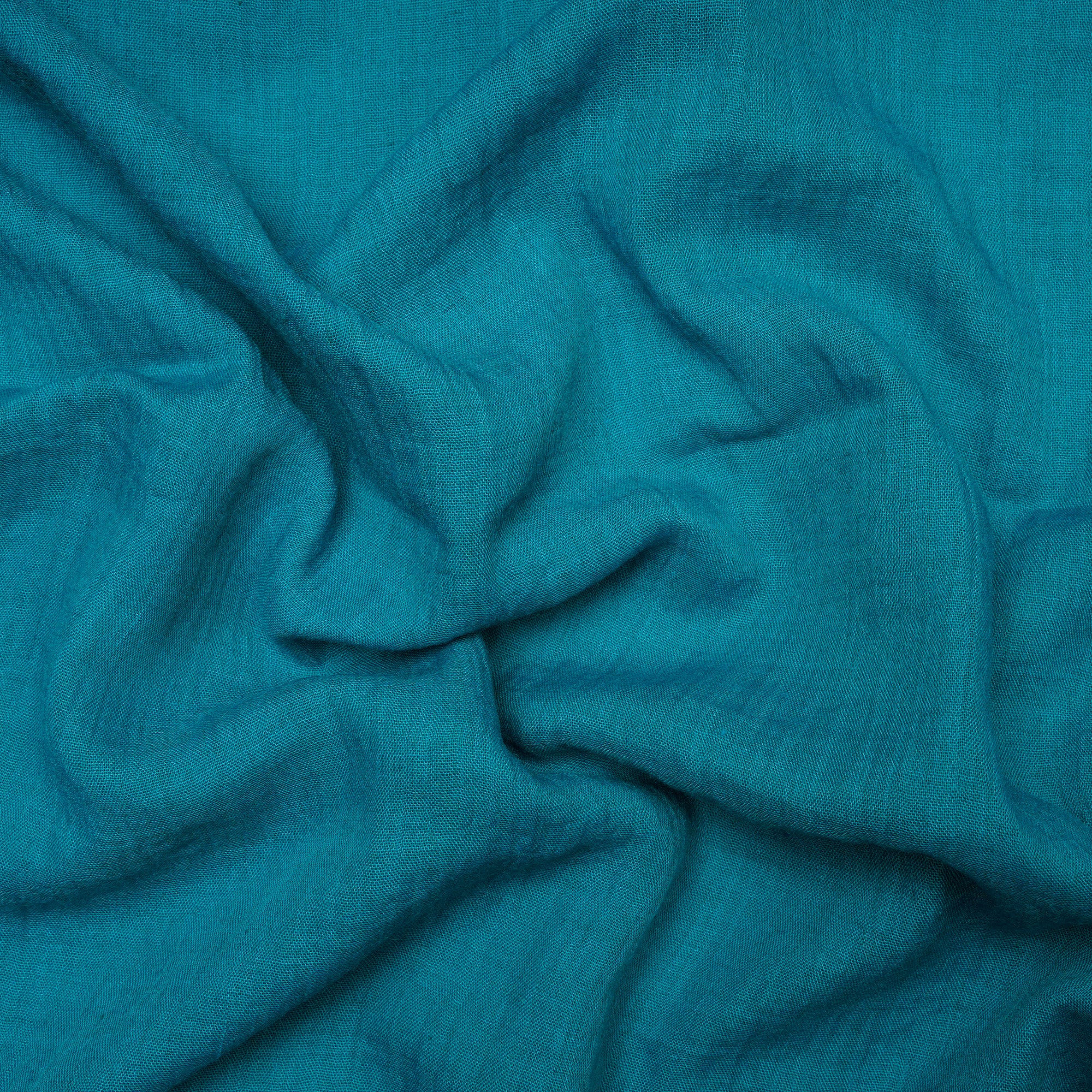(Pre-Cut 2.15 Mtr )Eastern Blue Color Cheese Cotton Fabric