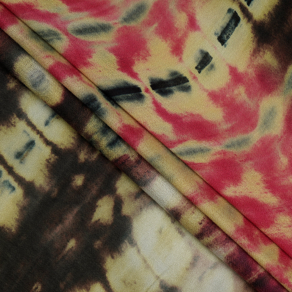 (Pre-Cut 3.60 Mtr ) Multi Color Handcrafted Batik Printed Cotton Fabric