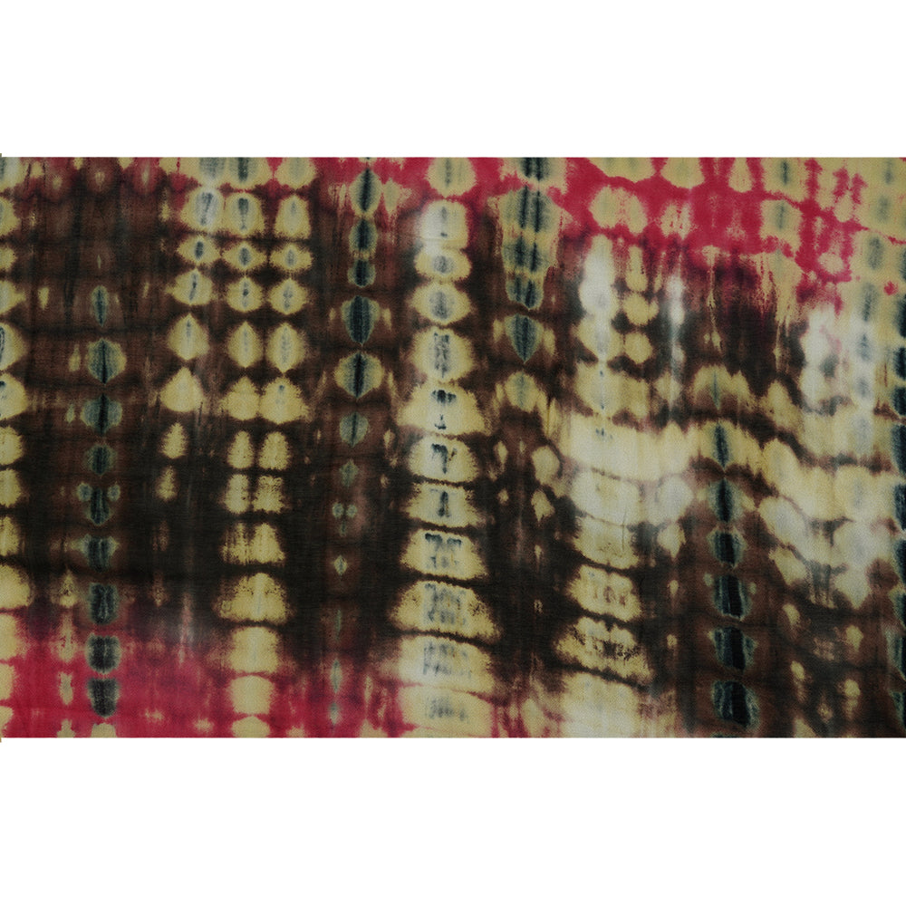 (Pre-Cut 3.60 Mtr ) Multi Color Handcrafted Batik Printed Cotton Fabric