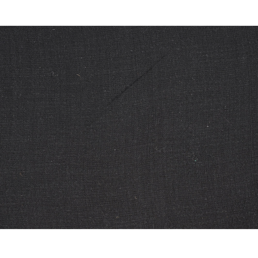 (Pre Cut 2.15 Mtr Piece) Black Color Cotton Linen Fabric