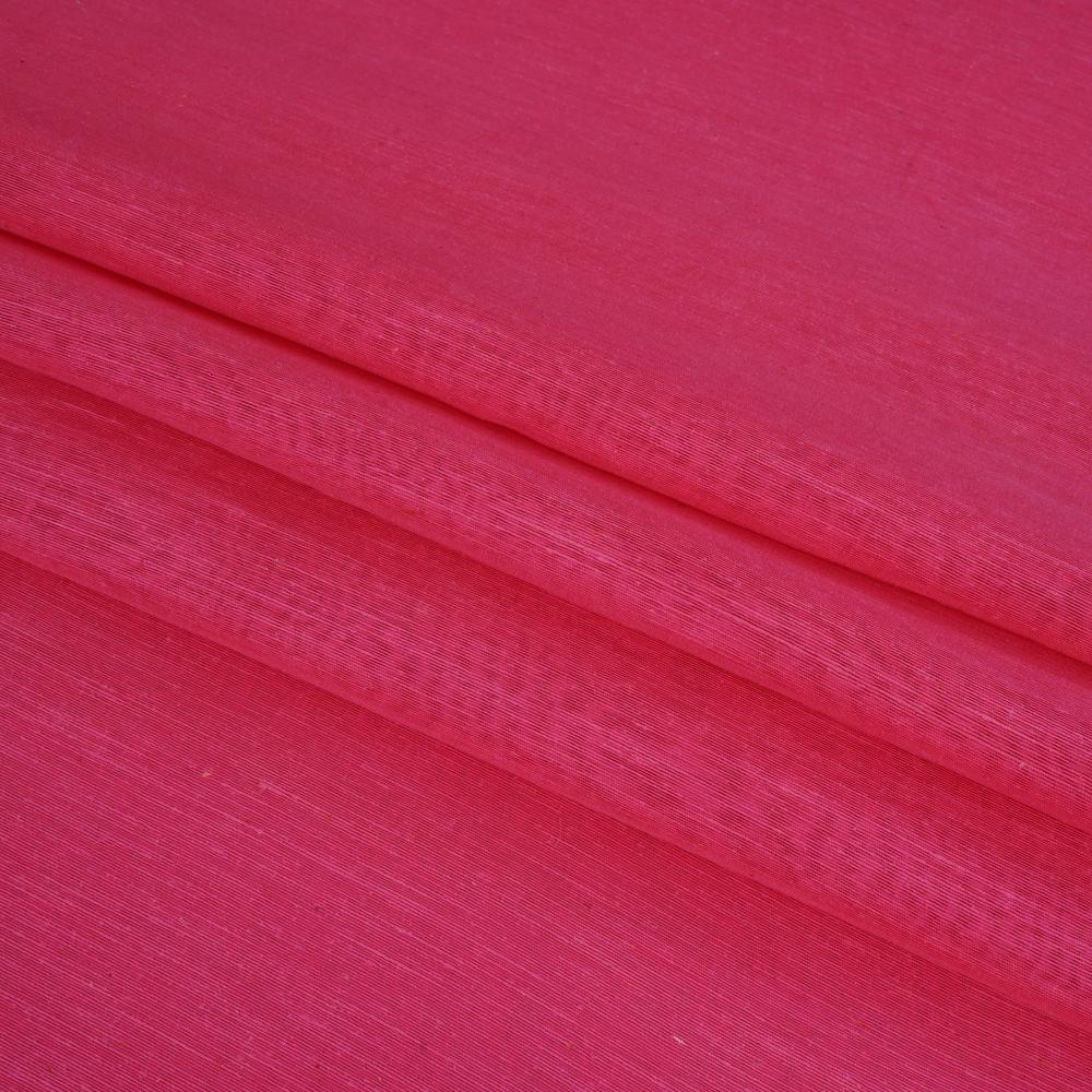 (Pre Cut 2.70 Mtr Piece) Fuschia Color Natural Noile Silk Fabric
