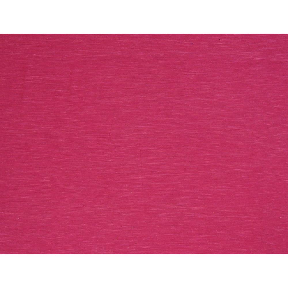 (Pre Cut 2.70 Mtr Piece) Fuschia Color Natural Noile Silk Fabric