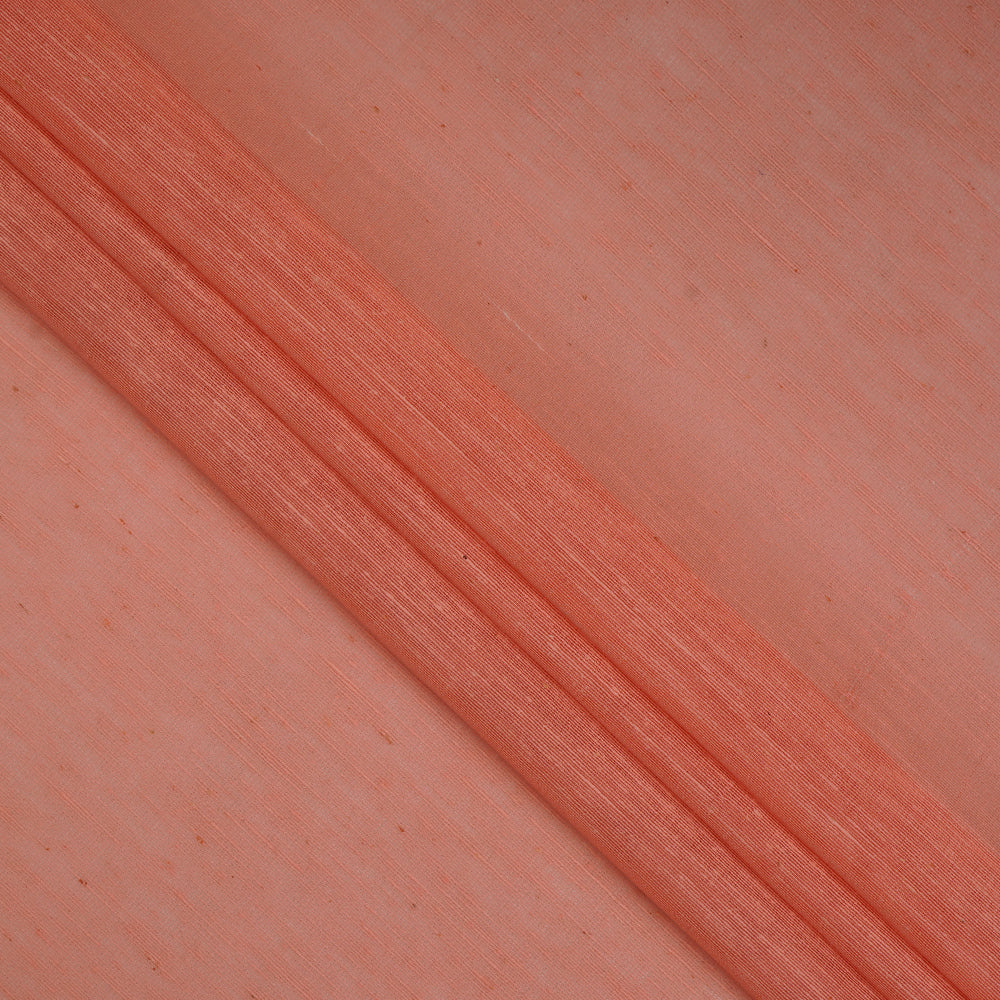 (Pre-Cut 2.75 Mtr ) Peach Color Natural Noile Silk Fabric