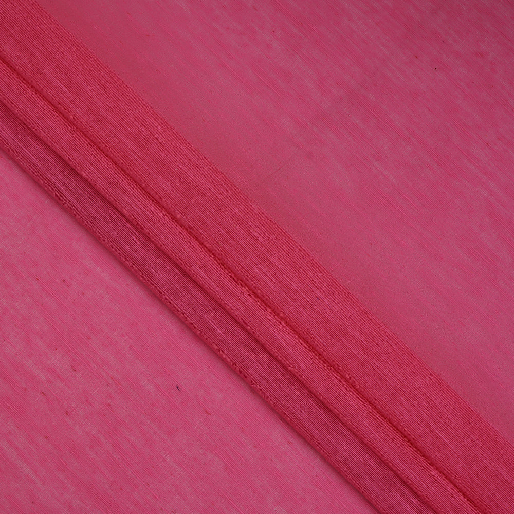 (Pre-Cut 4.10 Mtr ) Pink Color Natural Noile Silk Fabric