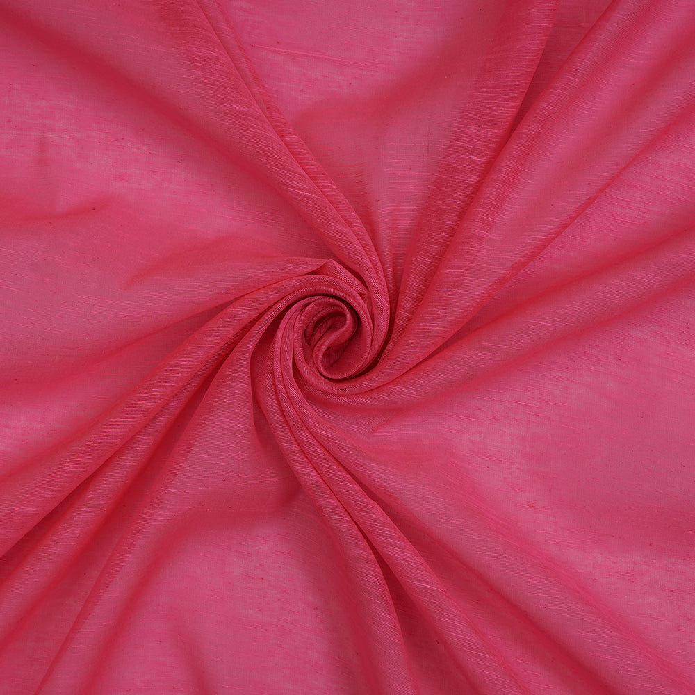 (Pre-Cut 4.10 Mtr ) Pink Color Natural Noile Silk Fabric
