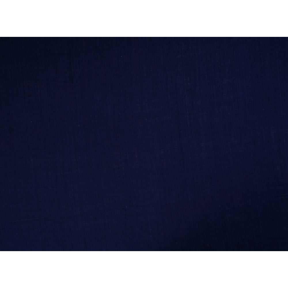 (Pre Cut 2.30 Mtr Piece) Navy Blue Color Handwoven Handspun Cotton Fabric