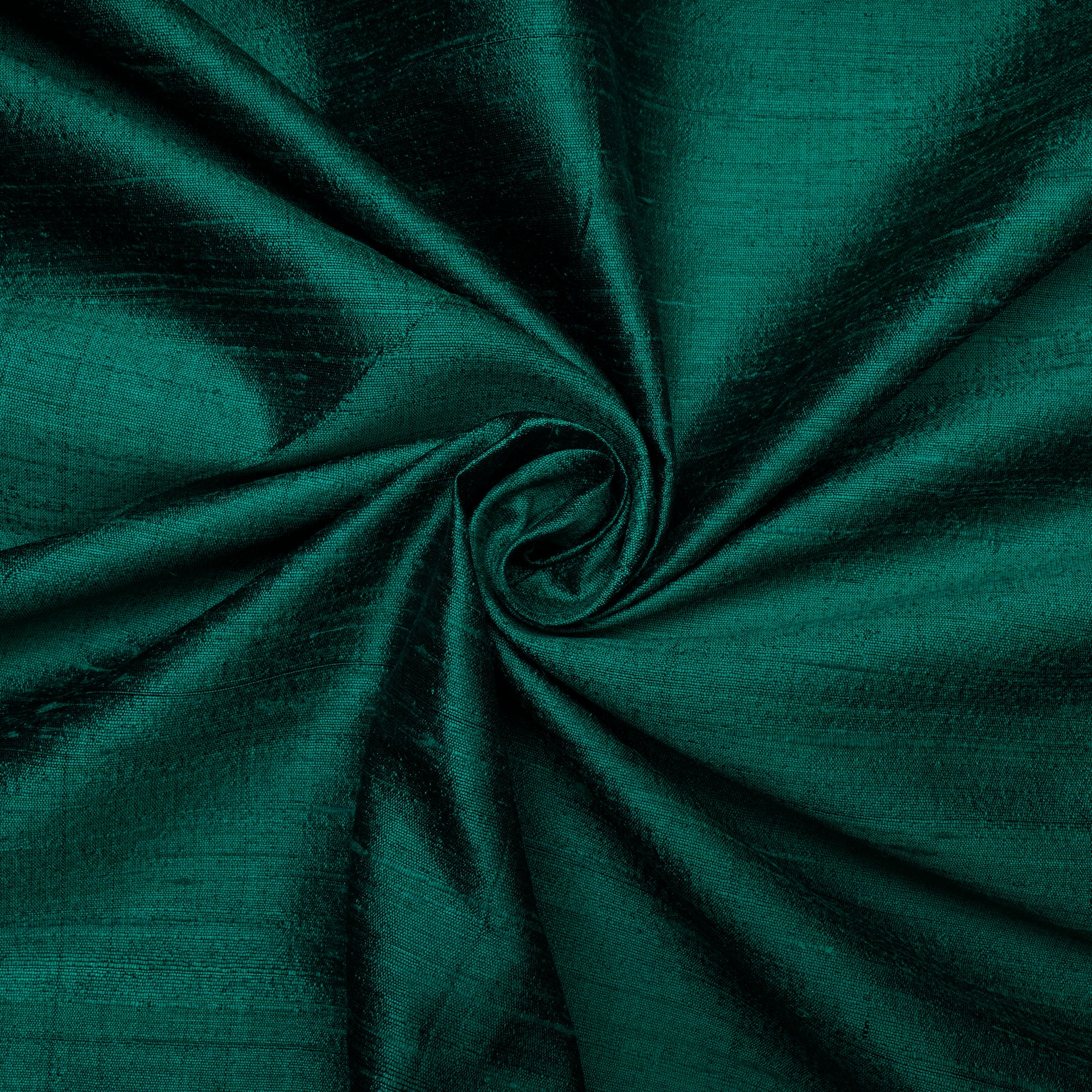 (Pre Cut 2.50Mtr )Dark Green Color Dual Tone Dupion Silk Fabric
