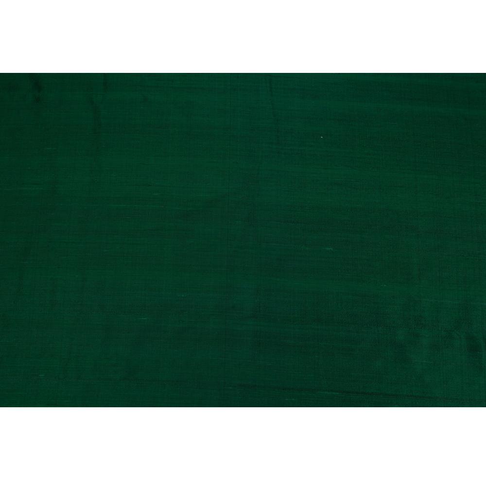 (Pre Cut 2.85 Mtr Piece) Green Color Dupion Silk Fabric