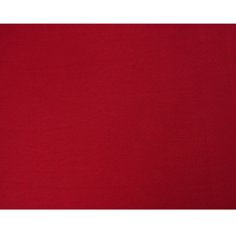 (Pre Cut 1.30 Mtr Piece) Red Color Handloom Cotton Fabric