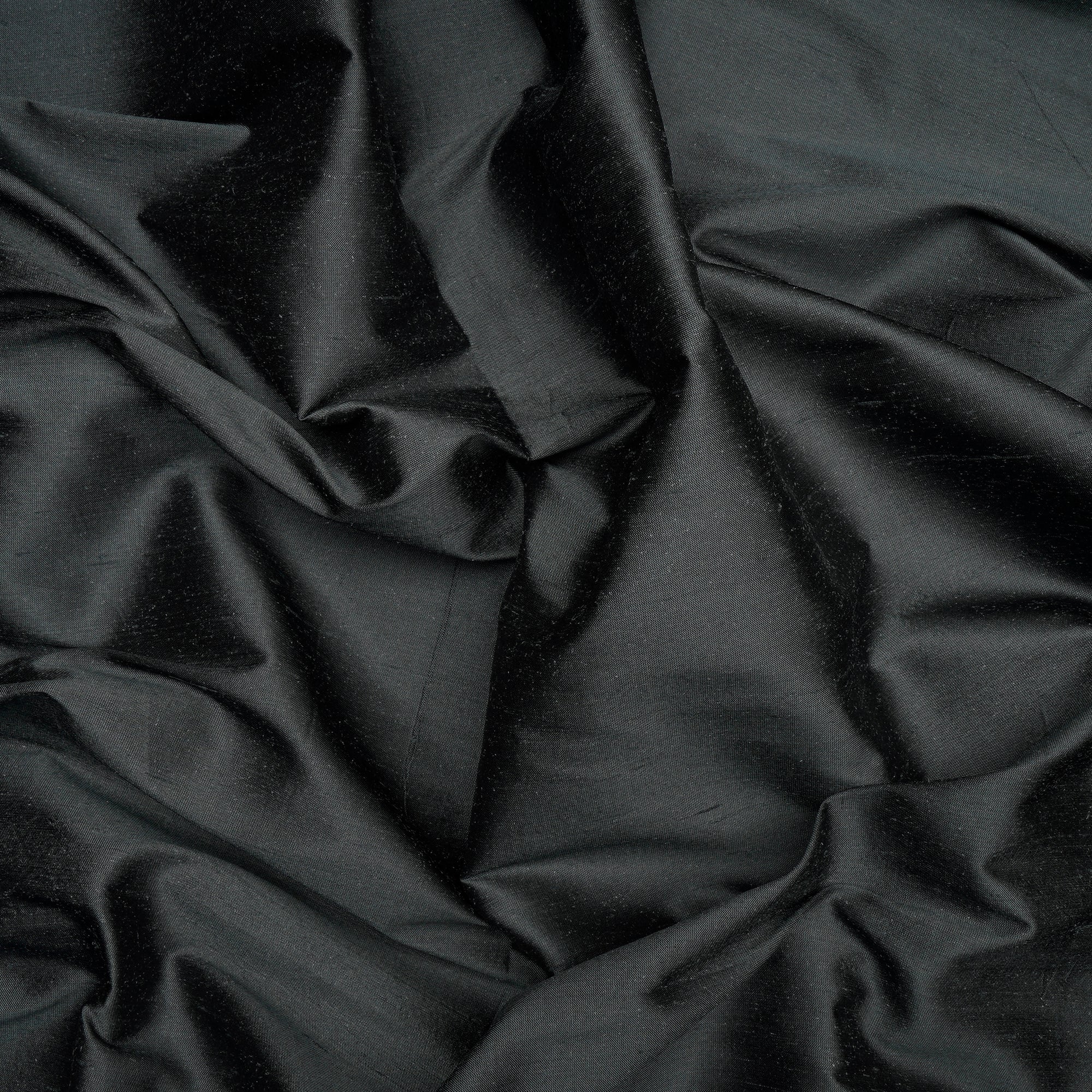 (Pre Cut 2.15 Mtr Piece) Charcoal Color Dupion SIlk Fabric