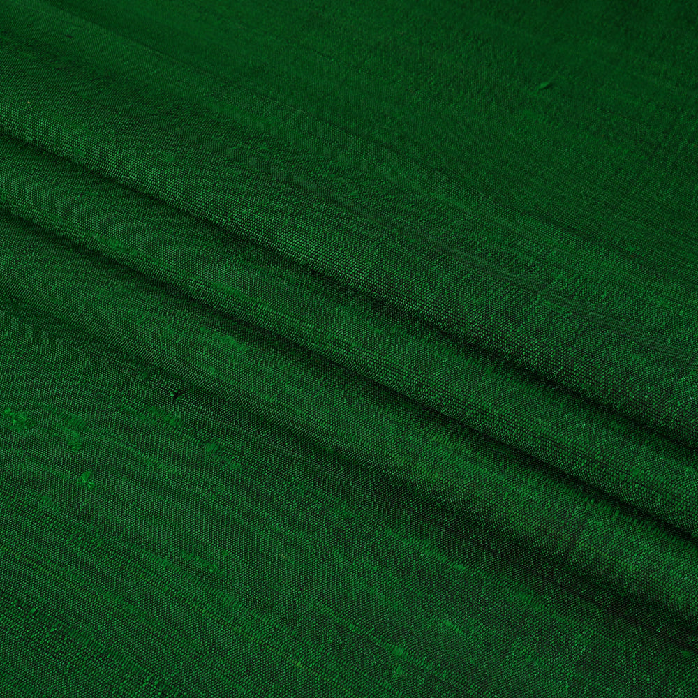 (Pre Cut 2.55 Mtr Piece) Emerald Color Dupion Silk Fabric