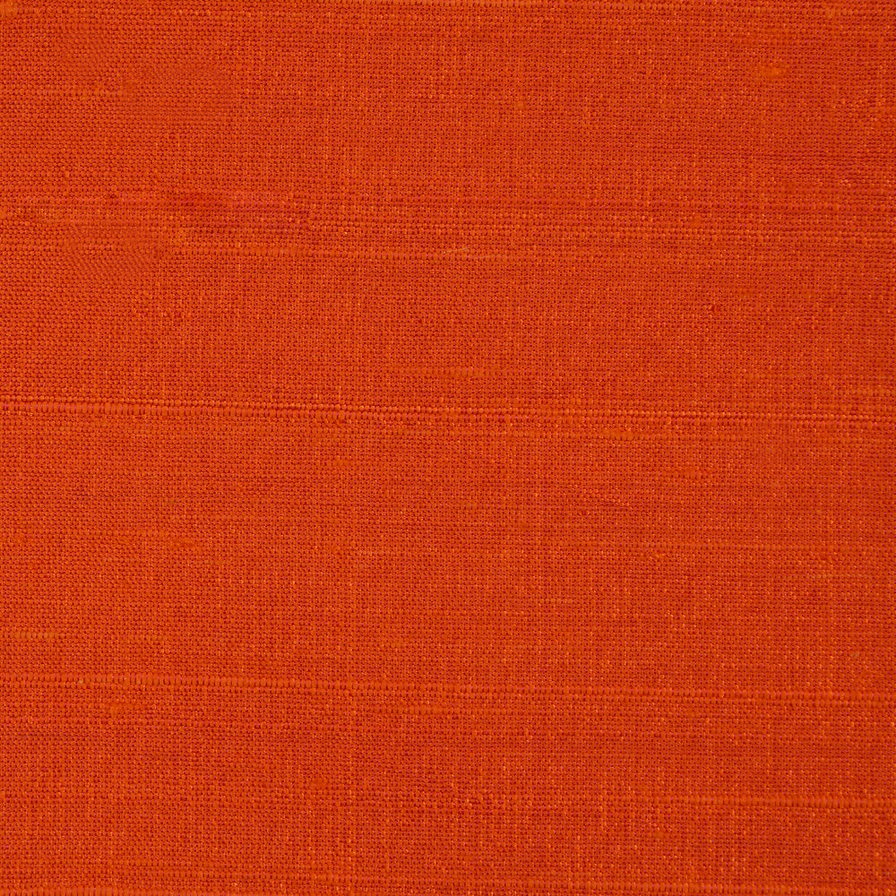 (Pre-Cut 3.35 Mtr ) Orange Color Dupion Silk Fabric