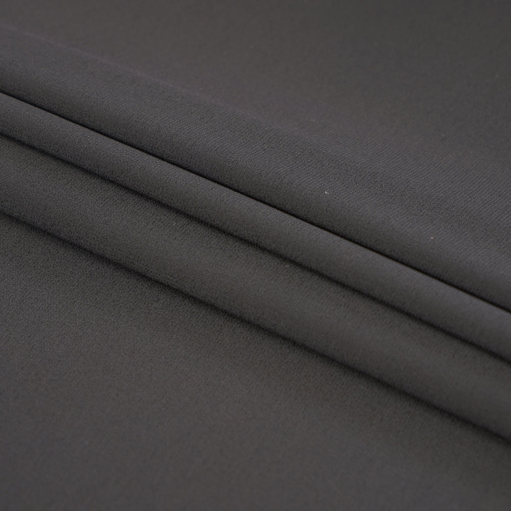 (Pre Cut 2.90 Mtr Piece) Black Color Poly Georgette Fabric