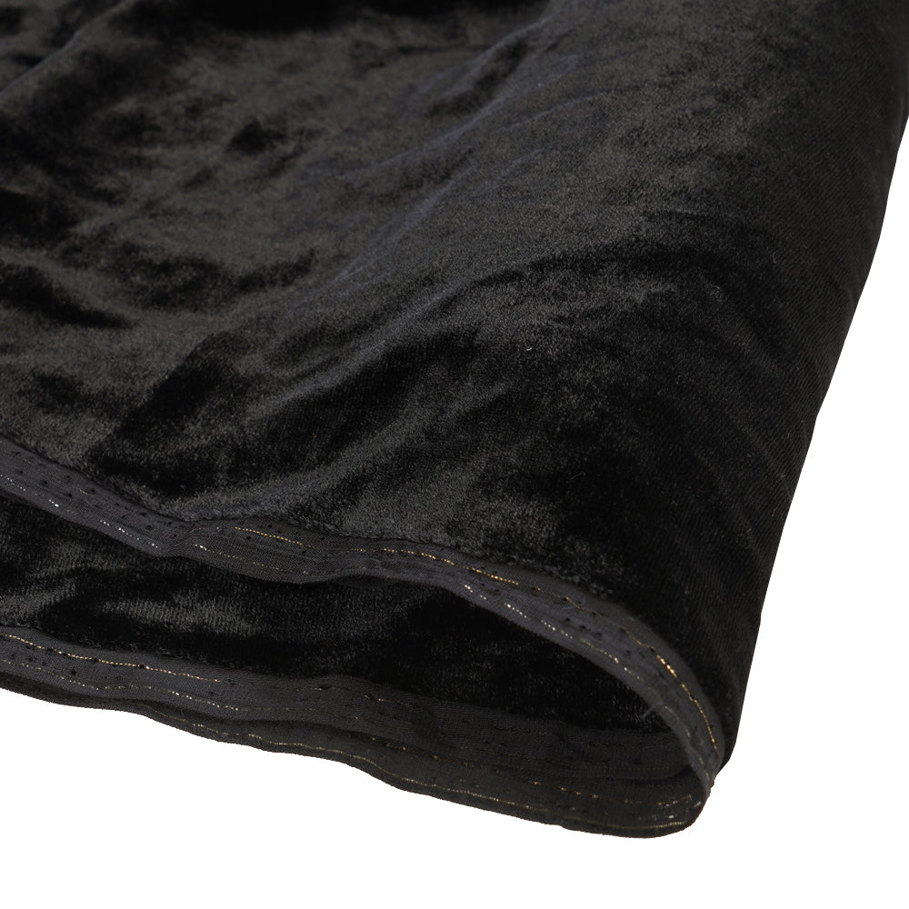 (Pre Cut 1.20 Mtr Piece) Black Color Velvet Silk Fabric