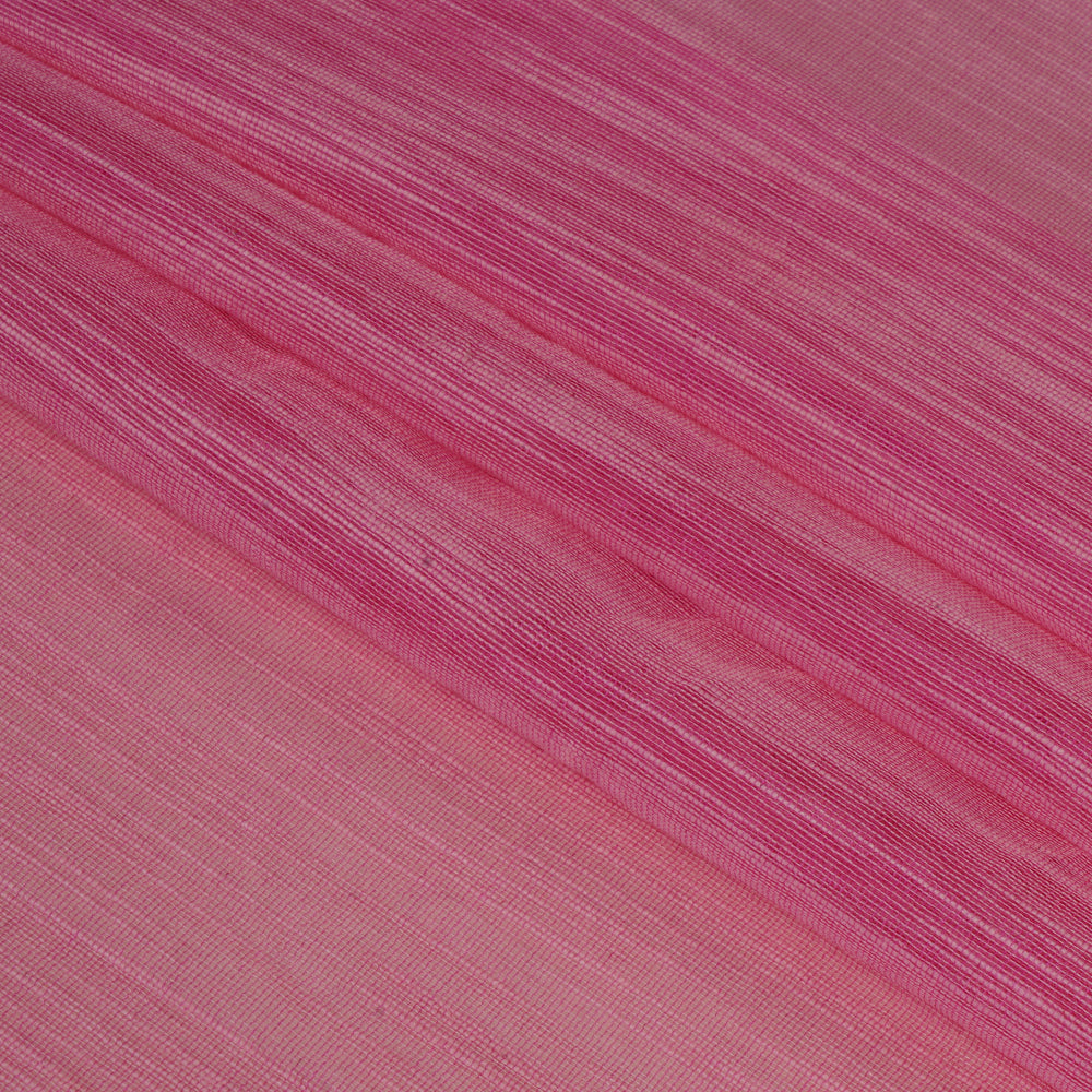 (Pre Cut 3.30 Mtr Piece) Light Pink Color Slub Chanderi Fabric