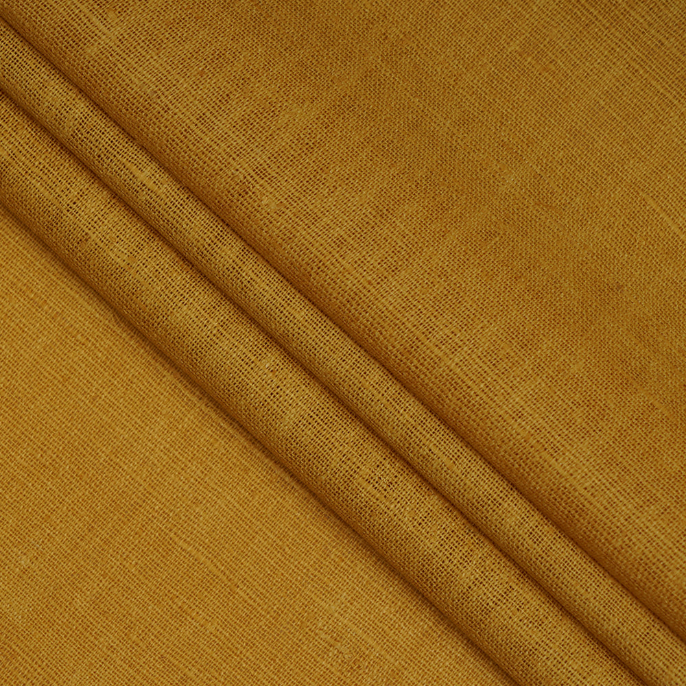 (Pre-Cut 1.50 Mtr ) Mustard Color Matka Silk Fabric