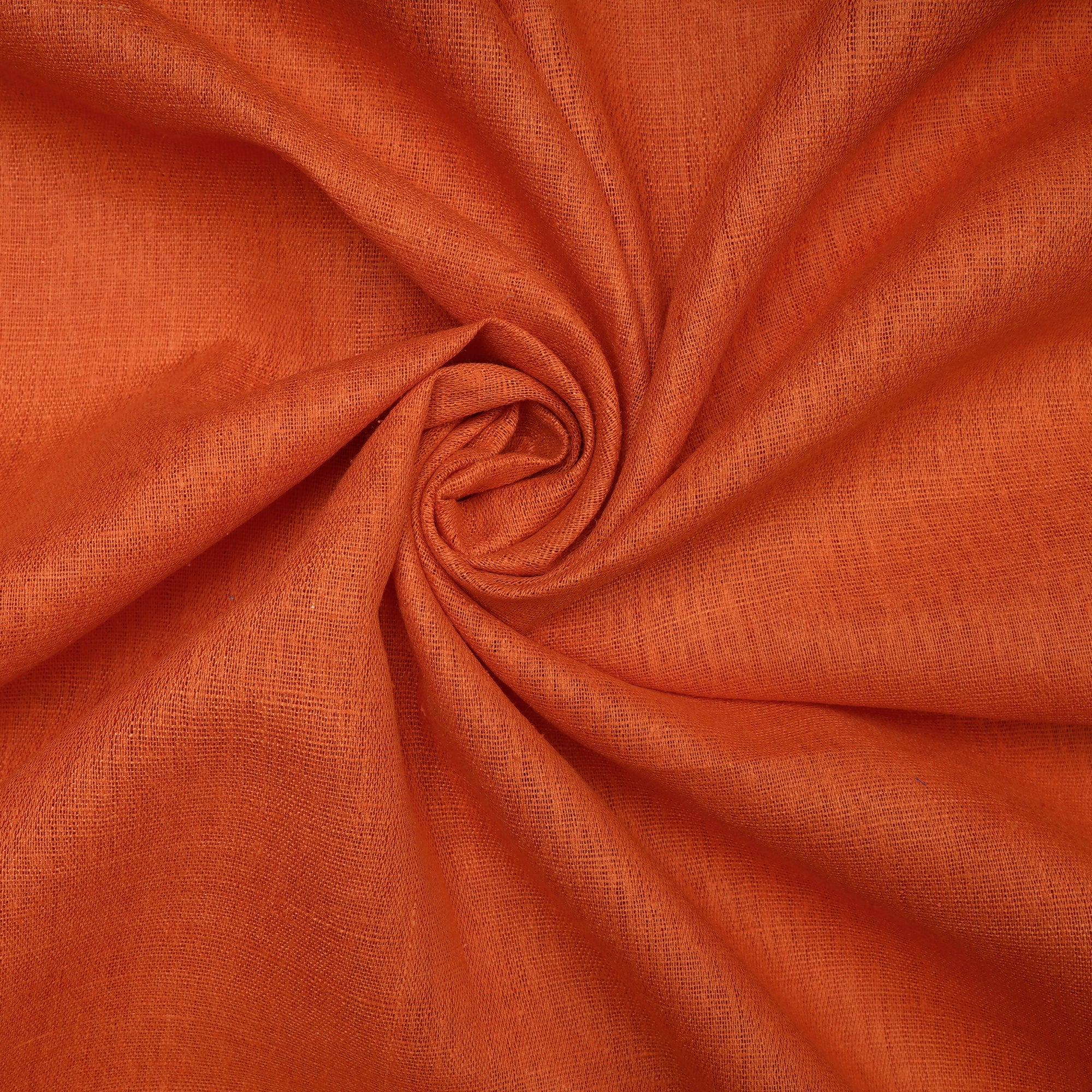 (Pre-Cut 2.90 Mtr) Orange Color Matka Silk Fabric