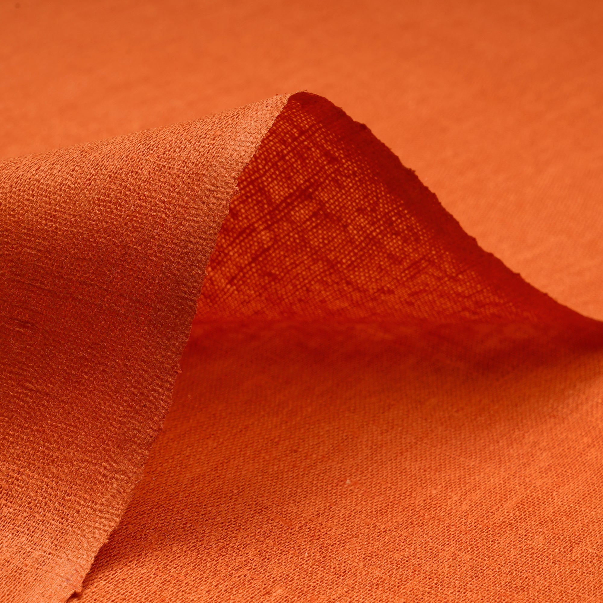 (Pre-Cut 2.90 Mtr) Orange Color Matka Silk Fabric