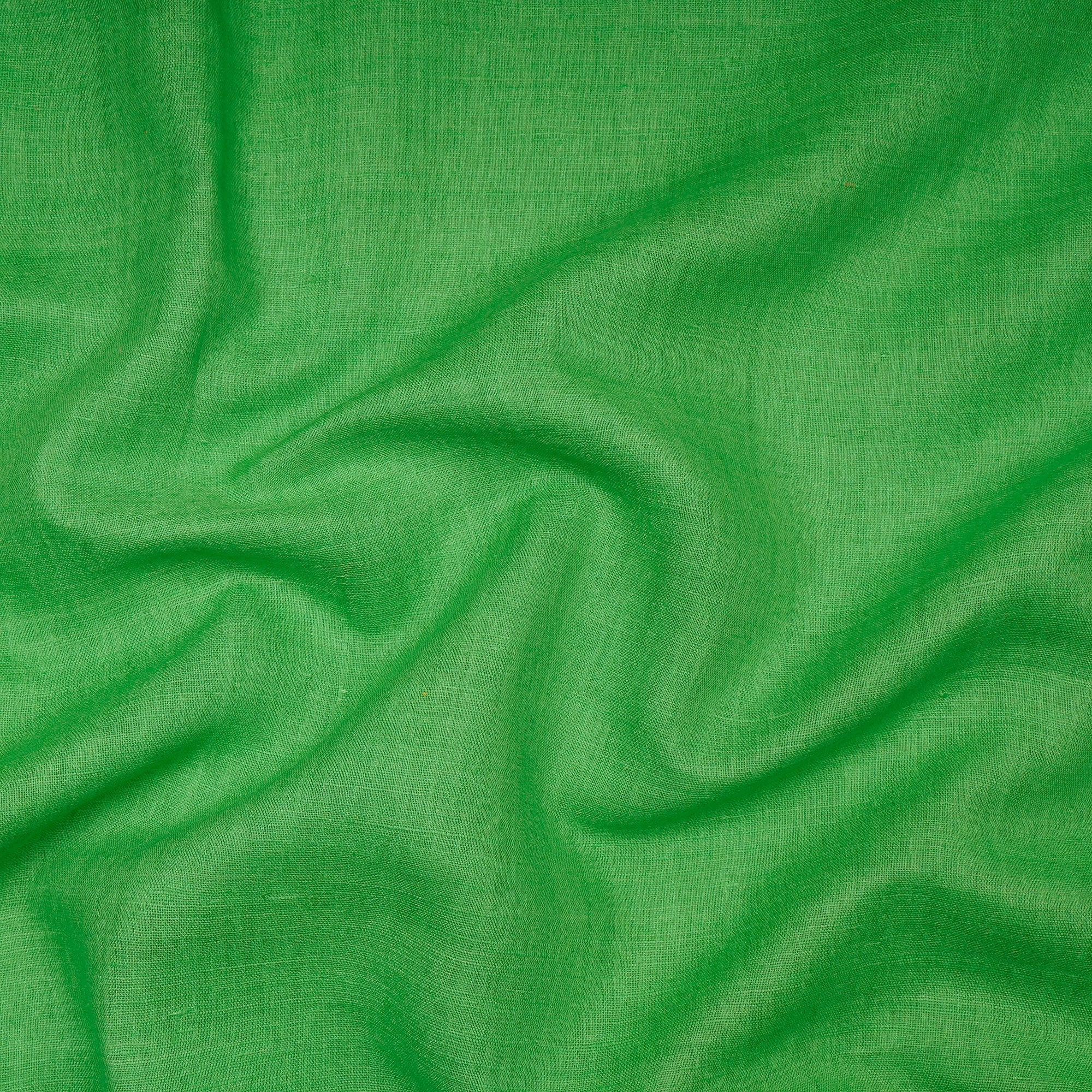 (Pre-Cut 2.90 Mtr) Green Color Matka Silk Fabric