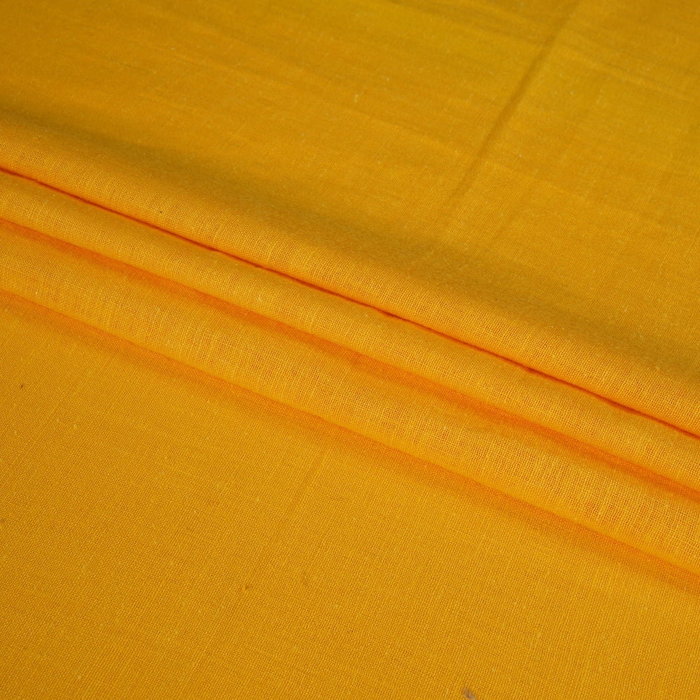 (Pre Cut 0.60 Mtr Piece) Neon Carrot Color Cotton Muslin Fabric