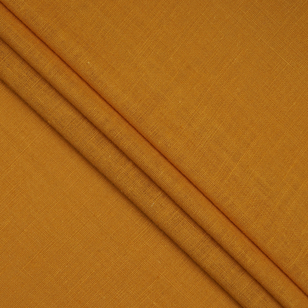 (Pre-Cut 0.80 Mtr ) Mustard Color Muslin Cotton Fabric