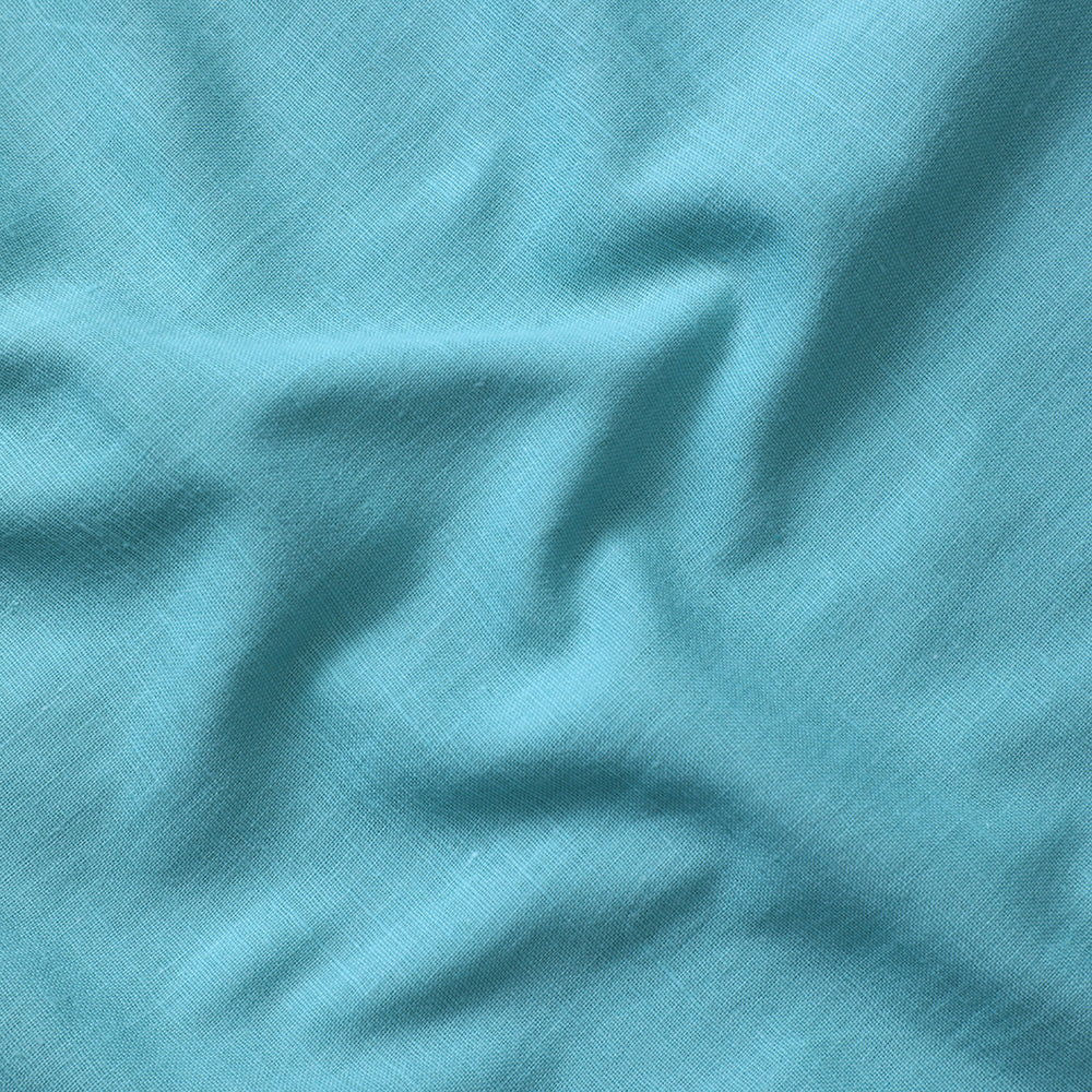(Pre-Cut 1 Mtr ) Sea Green Color Muslin Cotton Fabric