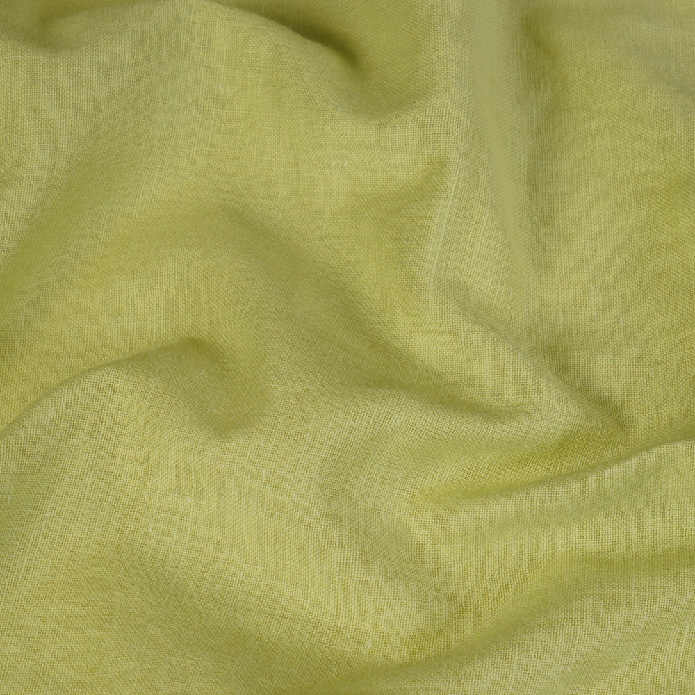 (Pre Cut 1.15 Mtr Piece) Lime Green Color Muslin Cotton Fabric