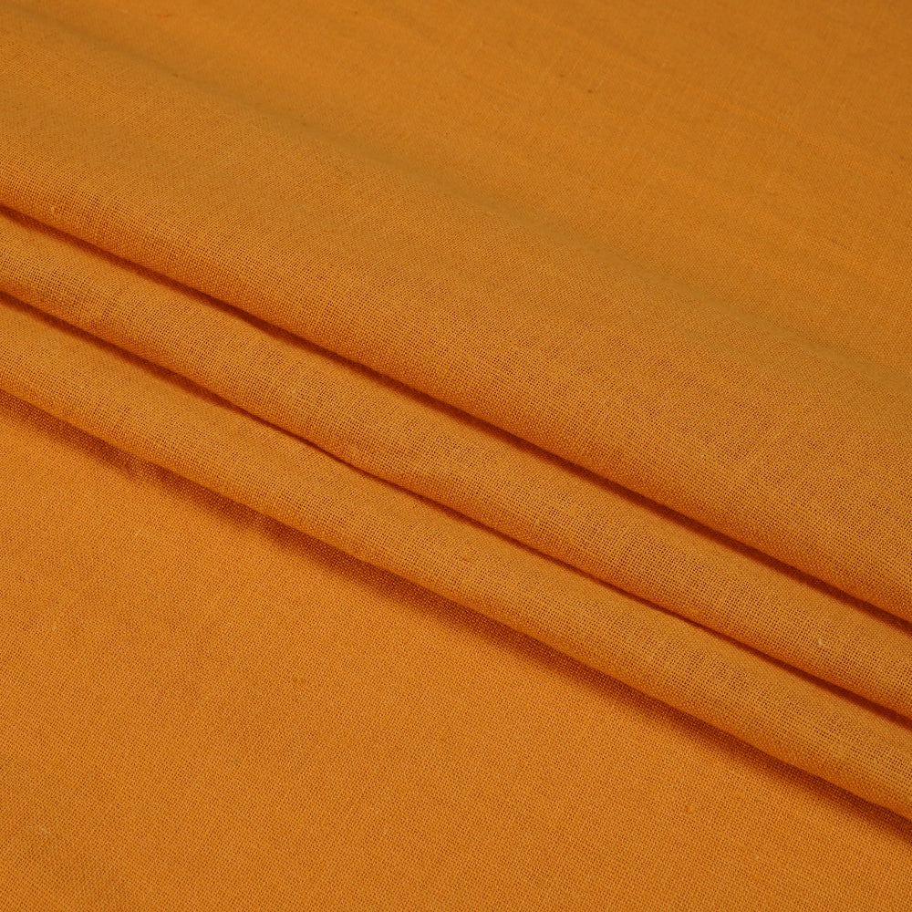 (Pre Cut 1.85 Mtr Piece) Butterscotch Color Handwoven Handspun Cotton Muslin Fabric