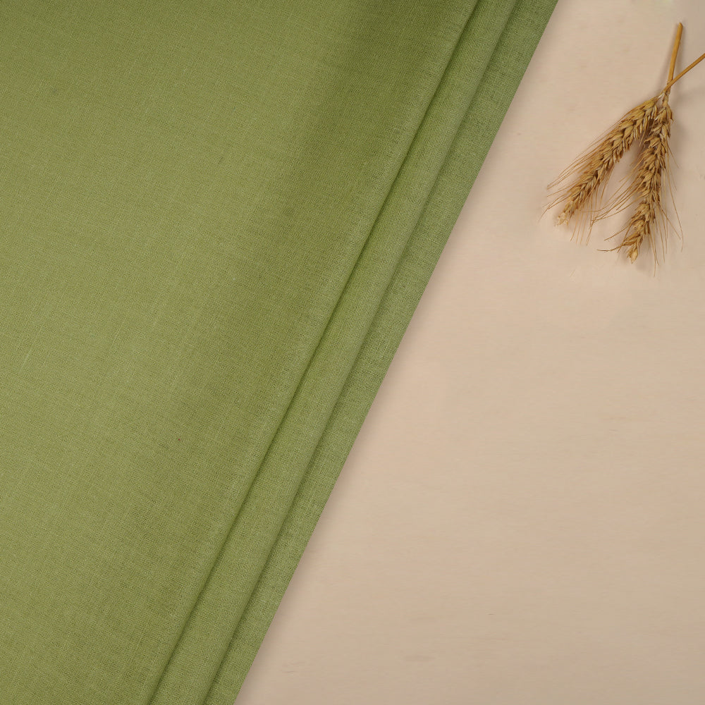 (Pre-Cut 2.10 Mtr ) Light Green Color Muslin Cotton Fabric