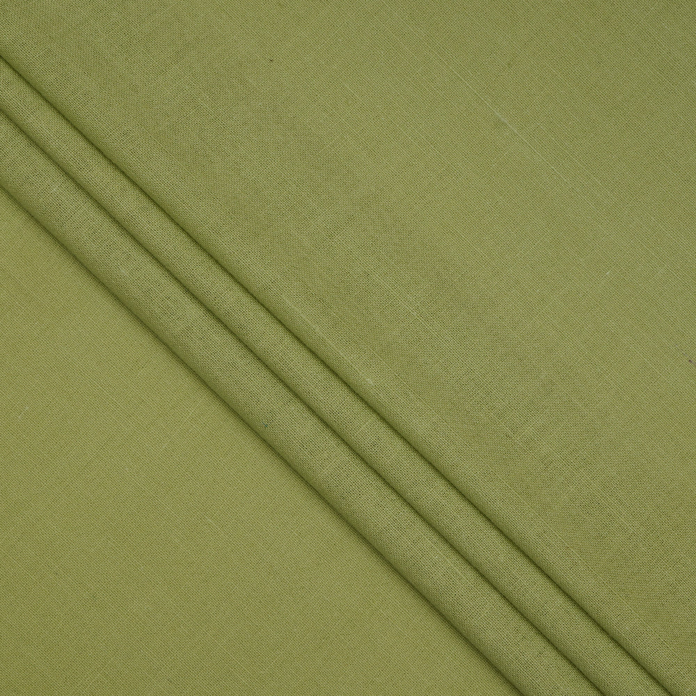 (Pre-Cut 2.10 Mtr ) Light Green Color Muslin Cotton Fabric
