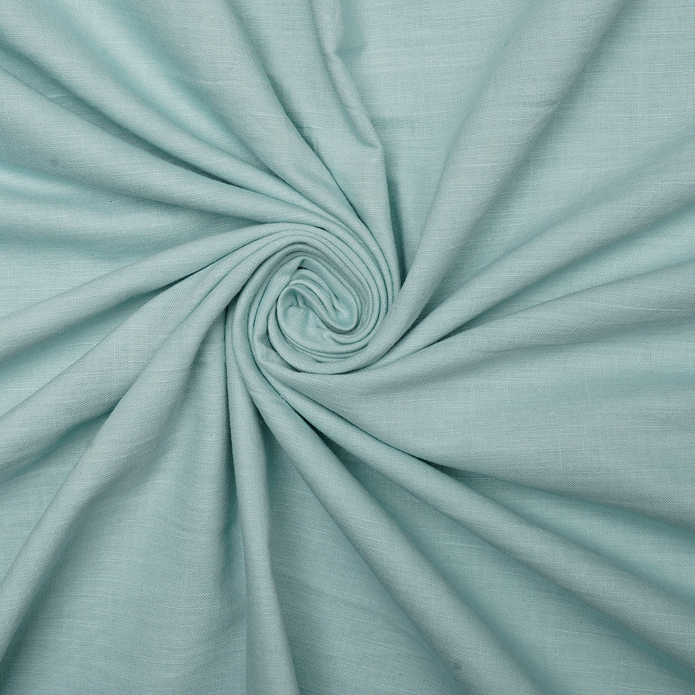 (Pre-Cut 2.70 Mtr) Mint Green Color Muslin Cotton Fabric