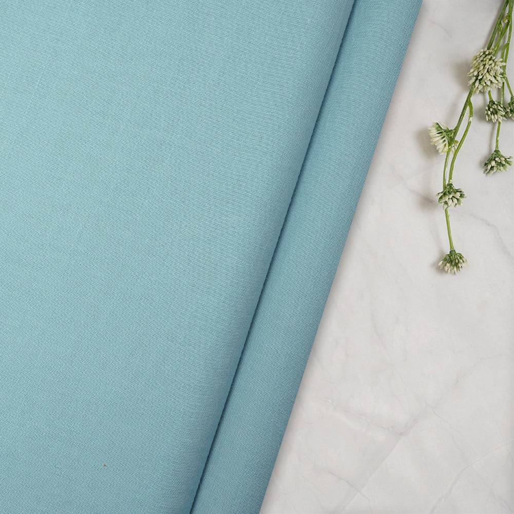 (Pre-Cut 2.80 Mtr) Mint Color Muslin Cotton Fabric