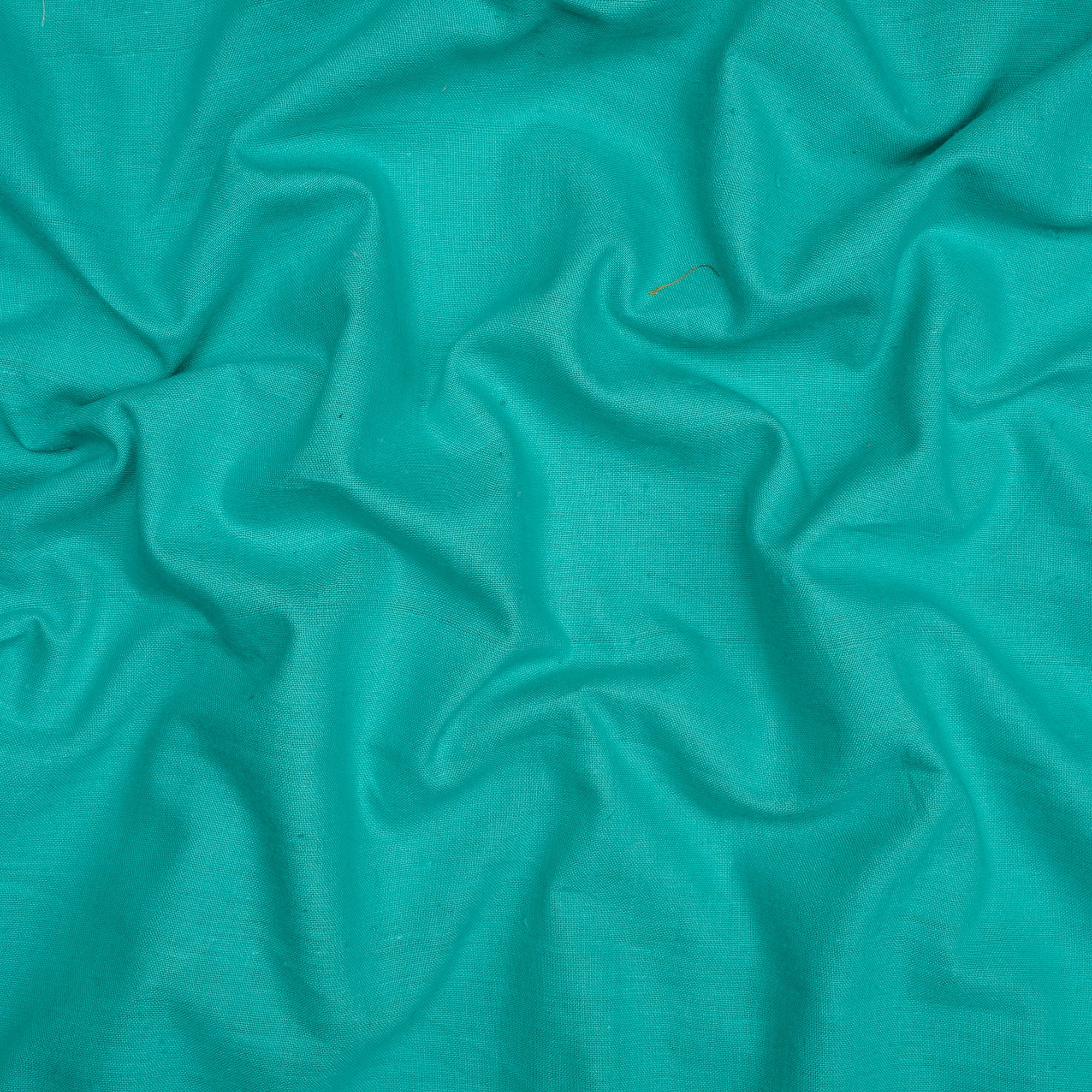 (Pre-Cut 3.40 Mtr) Turquoise Muslin Cotton Fabric