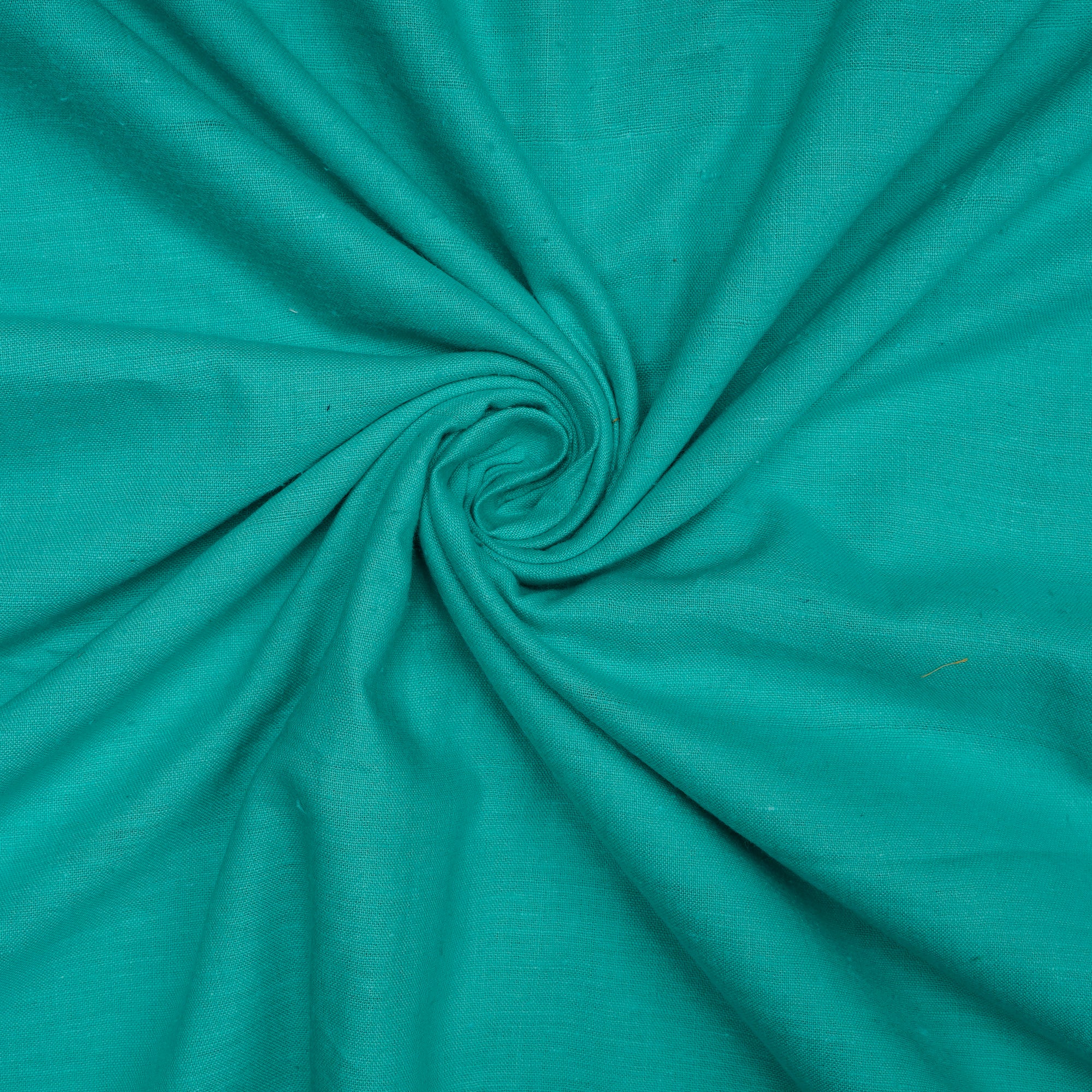 (Pre-Cut 3.40 Mtr) Turquoise Muslin Cotton Fabric