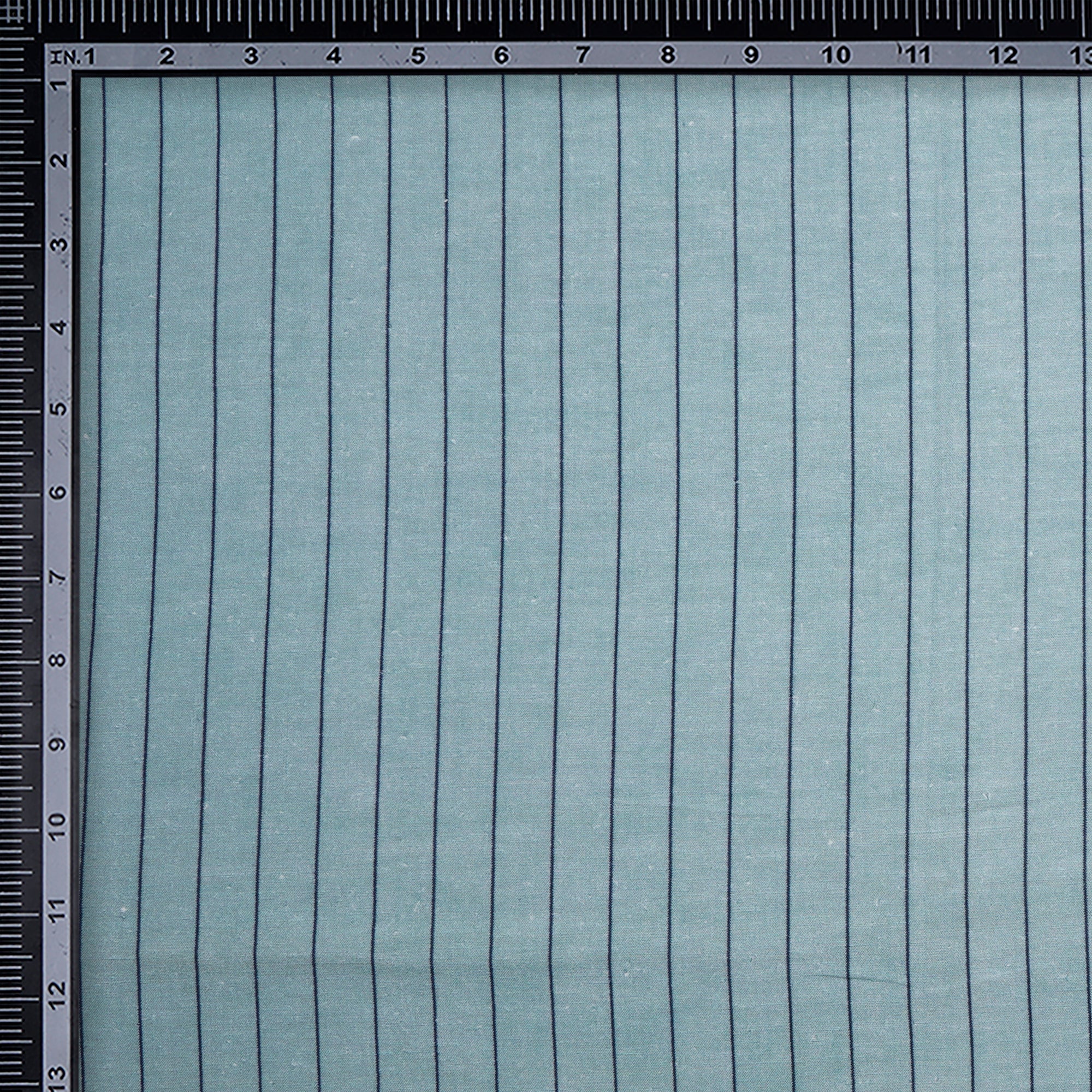 (Pre Cut 1 Mtr Piece) Blue Color Digital Printed Linen Excel Fabric