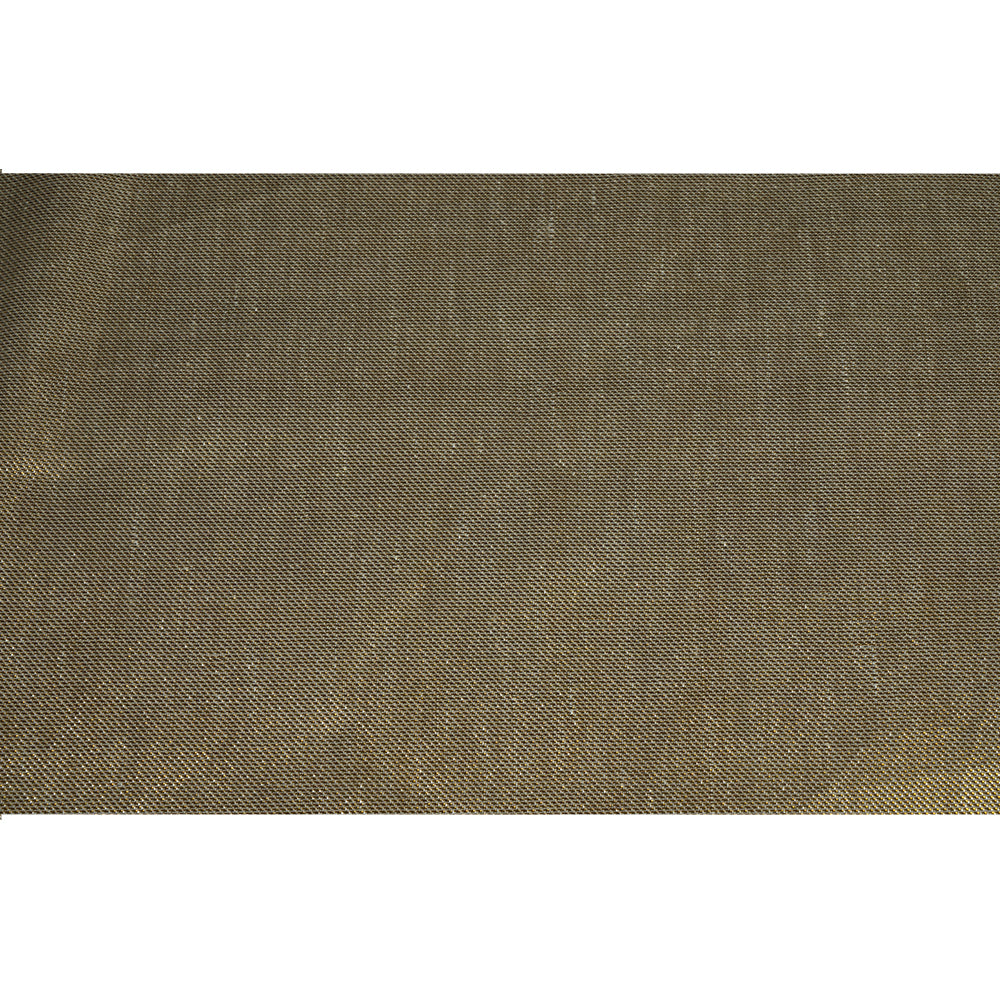 (Pre Cut 2 Mtr Piece) Golden Color Metallic Linen Fabric